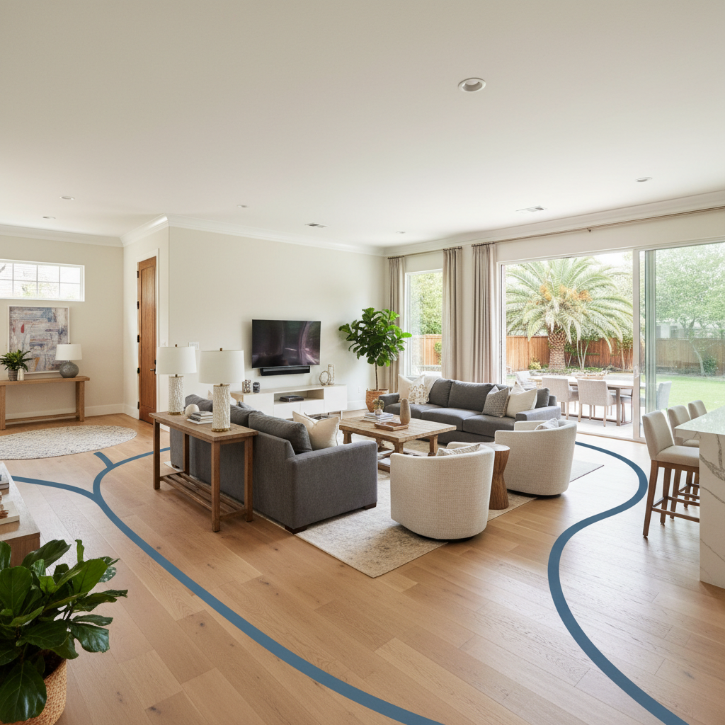 Furniture & Traffic Flow Planning - Tell Projects Pasadena TX